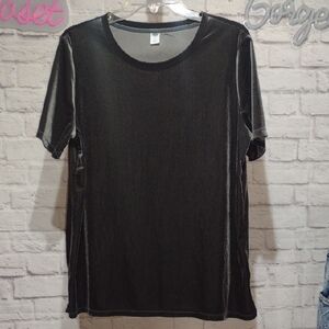 Old Navy Charcoal Gray Velvet Short Sleeve Tee